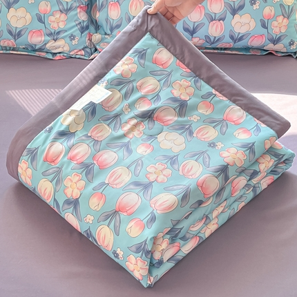 宝士康家纺 2025新款水洗棉超声波压花夏被 被子被芯 郁金香