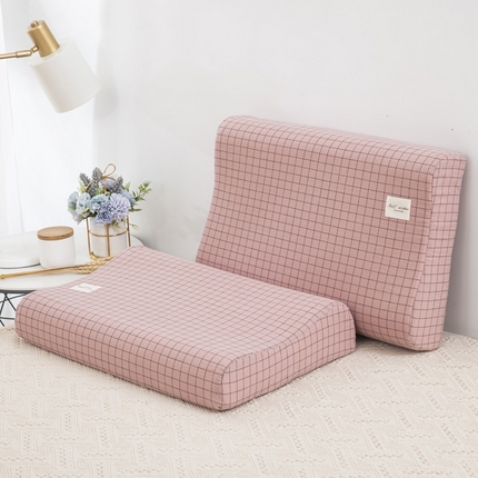 91家纺网 家纺一手货源 找家纺 大黄蜂家居家纺 2025新款全棉水洗棉乳胶枕套 粉小格