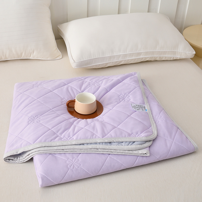 91家纺网 家纺一手货源 找家纺 眠多宝 2025新款冰激凌凉感丝纯色夏被被子被芯（跨境电商） 雪紫色