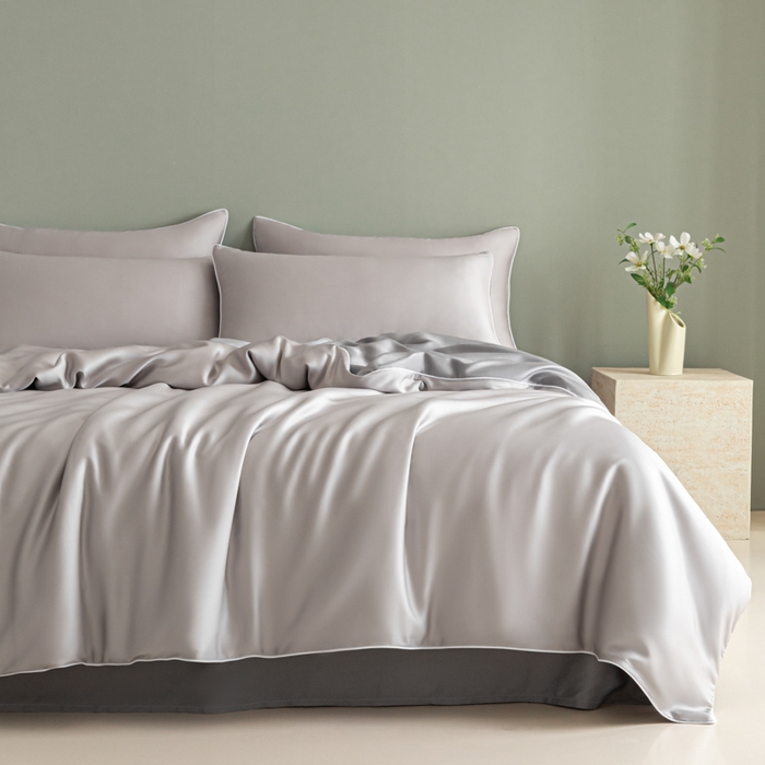 91家纺网 家纺一手货源 找家纺 爱彼家纺 2025新款麻绳款水洗冰丝四件套 麻绳款-雾霾高级灰