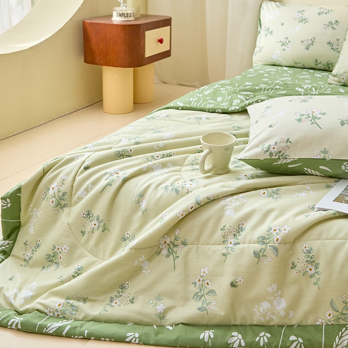 91家纺网 家纺一手货源 找家纺 宝士康家纺 2025新款10A抗菌全棉夏被 被子被芯 茶艺