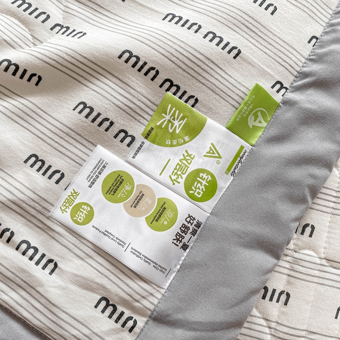 91家纺网 家纺一手货源 找家纺 2025新款直播热款A类针织棉双层纱床盖款夏被四件套 min-灰