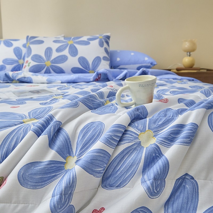 91家纺网 家纺一手货源 找家纺 宝士康家纺 2025新款10A抗菌全棉夏被四件套（床单款） 小情调