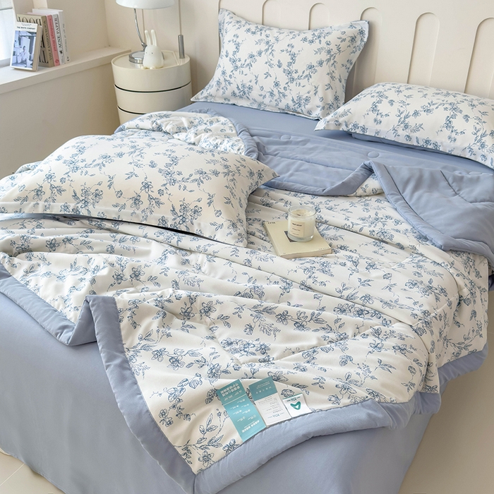 91家纺网 家纺一手货源 找家纺 宝士康家纺 2025新款10A抗菌针织夏被 青瓷