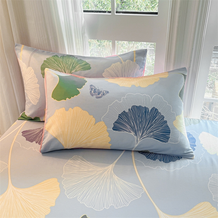 91家纺网 家纺一手货源 找家纺 宝士康家纺 2025新款10A抗菌全棉印花床笠 蝶舞幸运