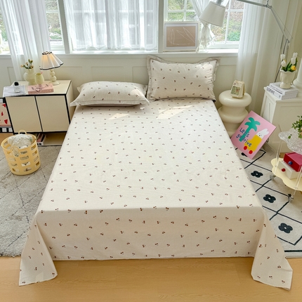 红粉佳人家纺 2025新款12868纯棉系列全棉单床单 小樱桃