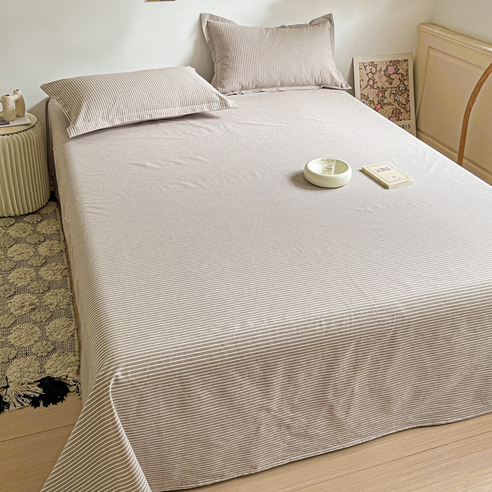 91家纺网 家纺一手货源 找家纺 久云居 2025新款亲肤舒适全棉色织防水床单 米艳条