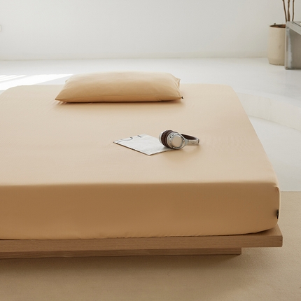 2025新款A类40S全棉糯感大雁纹提花单品床笠 奶茶