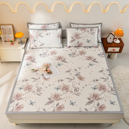 91家纺网 家纺一手货源 找家纺 （总）简一 2025新款A类碳光印花数码冰丝凉席系列-床单款