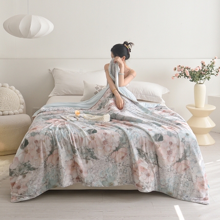 91家纺网 家纺一手货源 找家纺 （总）梦恬佳 2025新款印花凉感丝夏凉被