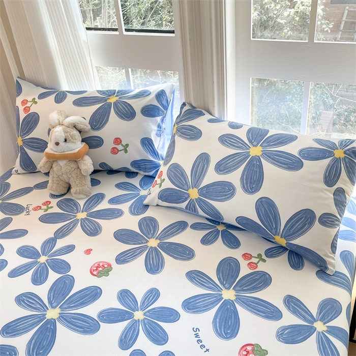 91家纺网 家纺一手货源 找家纺 宝士康家纺 2025新款10A抗菌全棉印花床笠 小情调