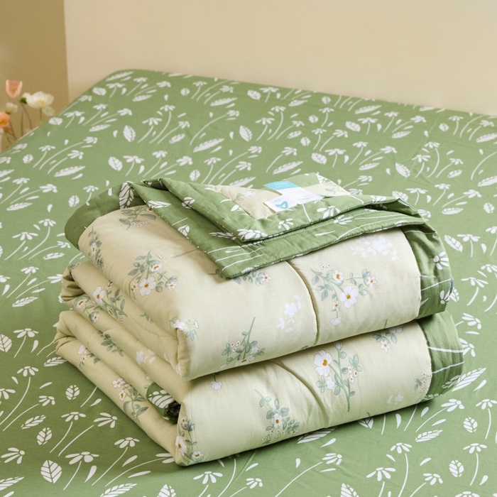 91家纺网 家纺一手货源 找家纺 宝士康家纺 2025新款10A抗菌全棉夏被四件套（床单款） 茶艺