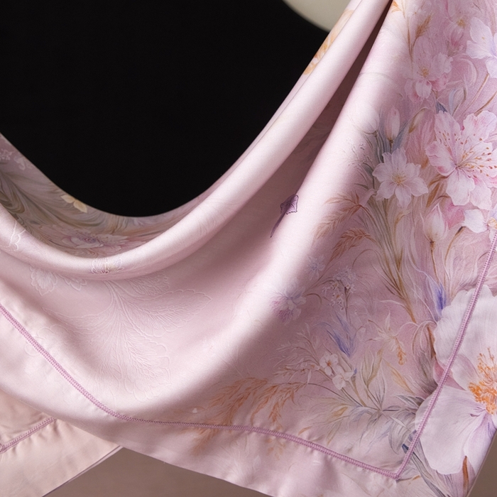 91家纺网 家纺一手货源 找家纺 金奇达家纺 2025新款竹玉清丝四件套-雅韵【标准号全网控价（折后券后）不低于元228元】 蝴蝶仙子-粉