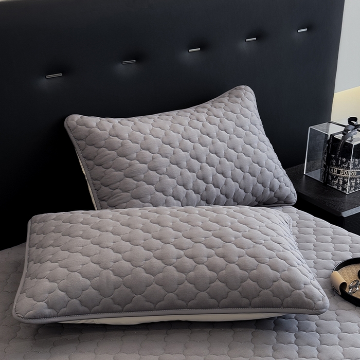 91家纺网 家纺一手货源 找家纺 叠派家纺 2025新款5A抗菌A类夹棉床笠经典款防水款系列 银灰色-梅花经典款