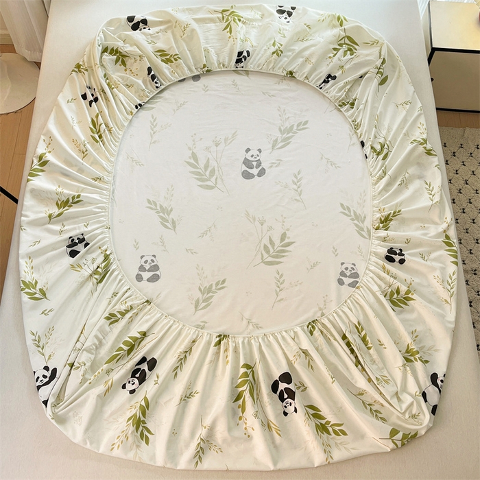 91家纺网 家纺一手货源 找家纺 宝士康家纺 2025新款10A抗菌全棉印花床笠 欢乐熊猫