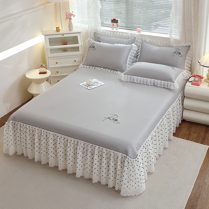 91家纺网 家纺一手货源 找家纺 （总）雪夫人2025新款A类凉感冰丝席床裙款席子凉席