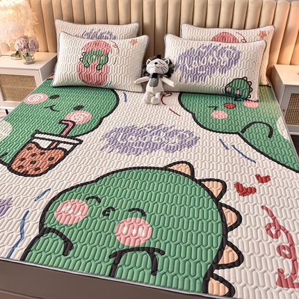 91家纺网 家纺一手货源 找家纺 （总）炫拼家纺 2025新款凉感丝大版乳胶凉席三件套