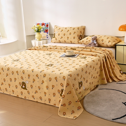 爱彼家纺 2025新款古艺原棉老粗布床单凉席-系列一 呆呆恐龙