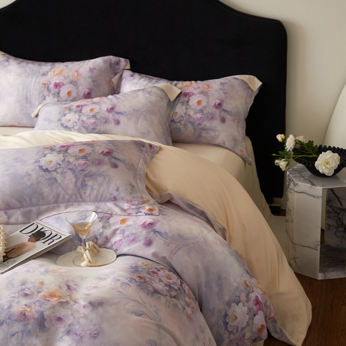 91家纺网 家纺一手货源 找家纺 金奇达家纺 2025新款竹玉清丝四件套-雅韵【标准号全网控价（折后券后）不低于元228元】 复古漫漫-丁香