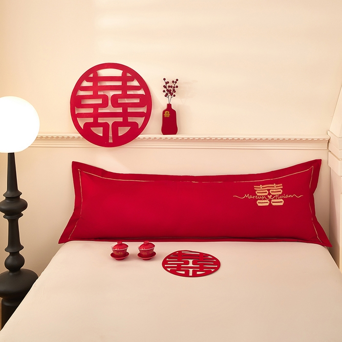 91家纺网 家纺一手货源 找家纺 三盛源 2025新款不起球高支高密不掉色长枕套 长枕套-比翼双飞