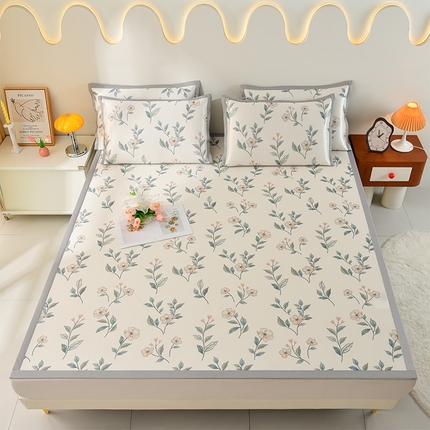 91家纺网 家纺一手货源 找家纺 （总）简一 2025新款A类碳光印花数码冰丝凉席系列-床单款