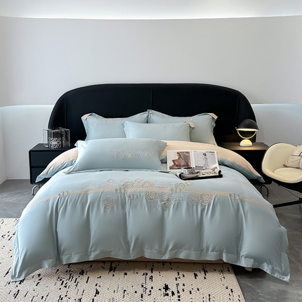 懒猫家纺 高精密40支13374全棉喷气绣花四件套  【带礼盒】 奥尼尔-兰