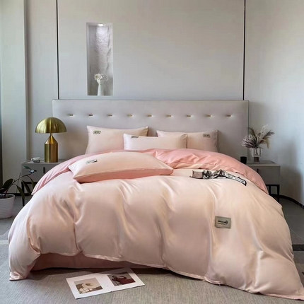 91家纺网 家纺一手货源 找家纺 大麦乐田 2025新款四件套山茶粉