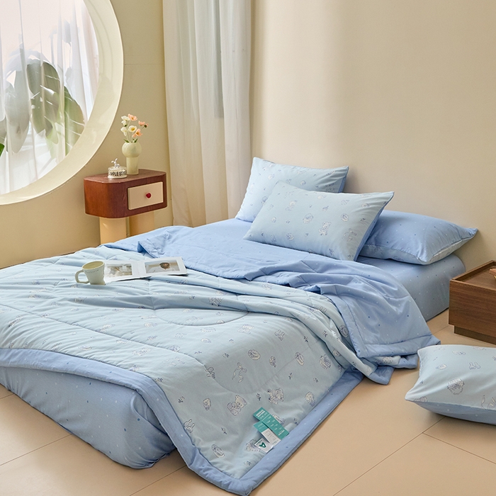 91家纺网 家纺一手货源 找家纺 宝士康家纺 2025新款10A抗菌全棉夏被 被子被芯 布偶小熊