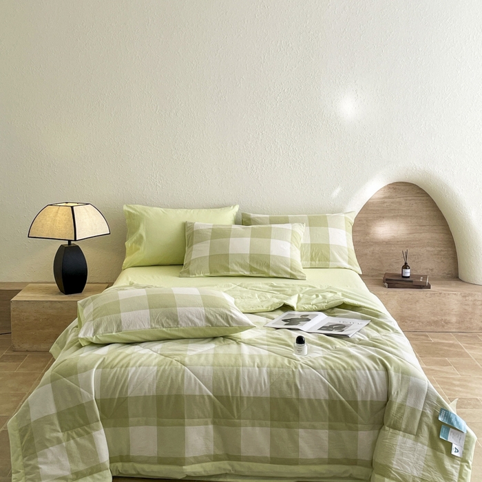 91家纺网 家纺一手货源 找家纺 宝士康家纺 2025新款10A抗菌无印风夏被 被子被芯 清雅中格