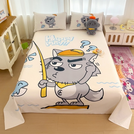 91家纺网 家纺一手货源 找家纺 （总）名兮2025新款大版经典奥特曼三丽鸥三件套全棉纯棉床单