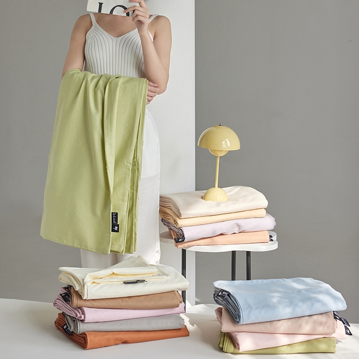 91家纺网 家纺一手货源 找家纺 2025新款A类40S全棉糯感大雁纹提花单品被套 可可灰