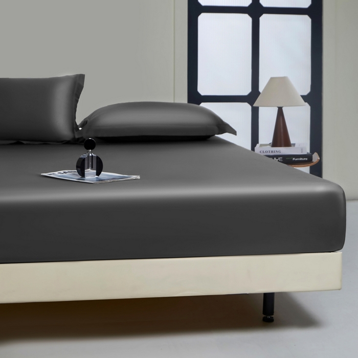 91家纺网 家纺一手货源 找家纺 秀色家纺 2024新品 A类100支双股长绒棉单品床笠 梦易-帝王灰