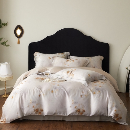 金奇达家纺 2025新款竹玉清丝四件套-雅韵【标准号全网控价（折后券后）不低于元228元】 浅调暖情-杏色