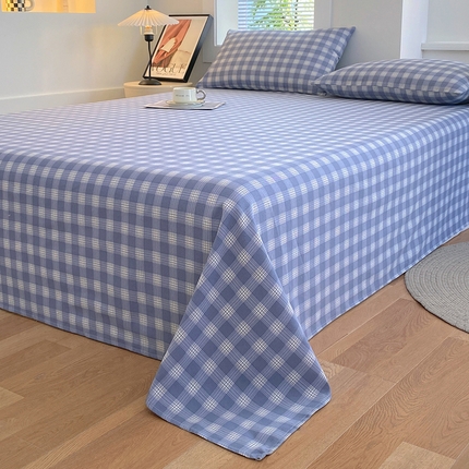 爱彼家纺 2025新款古艺原棉老粗布床单凉席-系列一 千叶蓝