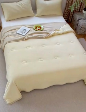 91家纺网 家纺一手货源 找家纺 风向标家纺 2025全棉云感针织棉双拼夏被 陌上春双拼