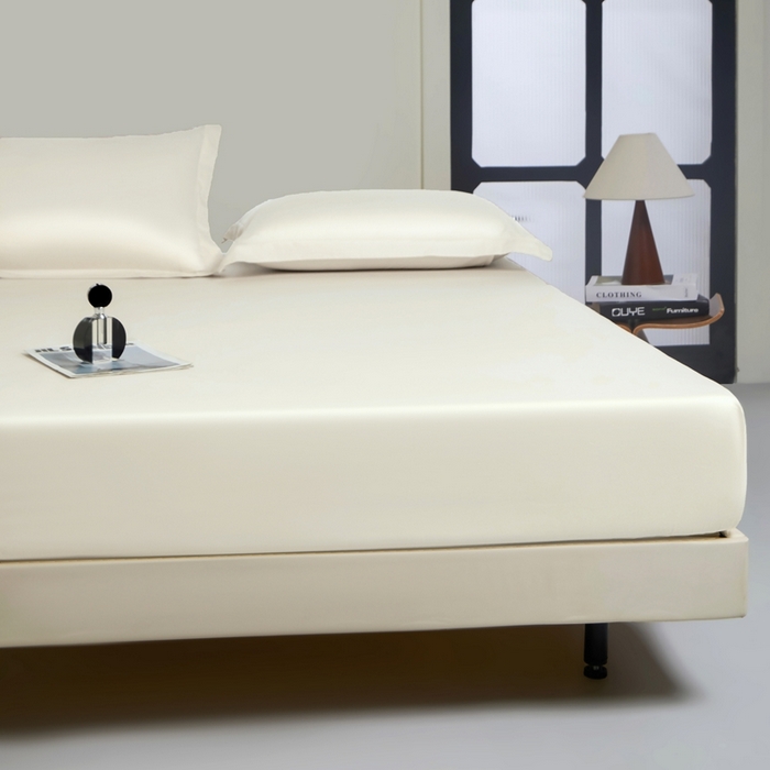 91家纺网 家纺一手货源 找家纺 秀色家纺 2024新品 A类100支双股长绒棉单品床笠 梦易-皓月白