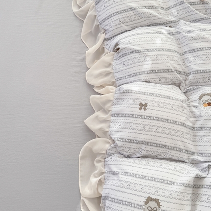 91家纺网 家纺一手货源 找家纺 （总）苏拉家居 2025新款雪纺花边云感提花针织双层纱四件套