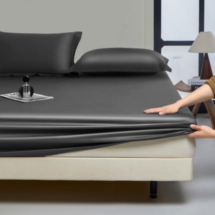 秀色家纺 2024新品 A类100支双股长绒棉单品床笠 梦易-帝王灰