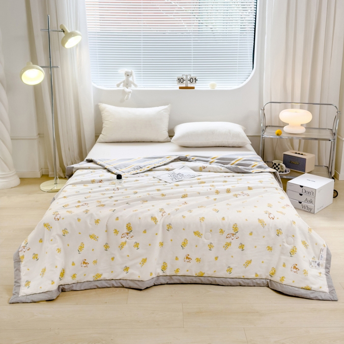 91家纺网 家纺一手货源 找家纺 曲之慕新款13372里外全棉夏被 醉清香