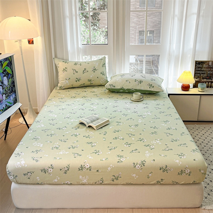 91家纺网 家纺一手货源 找家纺 宝士康家纺 2025新款10A抗菌全棉印花床笠 茶艺