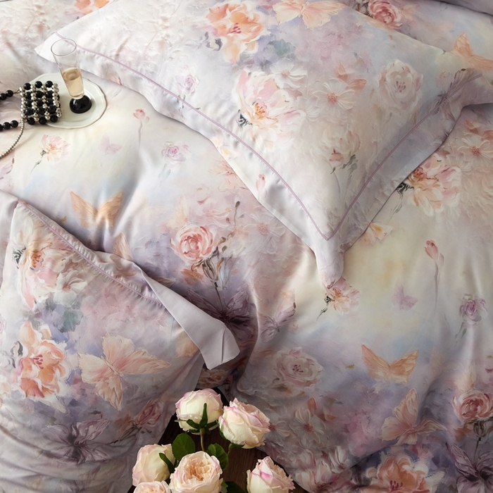 91家纺网 家纺一手货源 找家纺 金奇达家纺 2025新款竹玉清丝四件套-雅韵【标准号全网控价（折后券后）不低于元228元】 怦然心动-紫