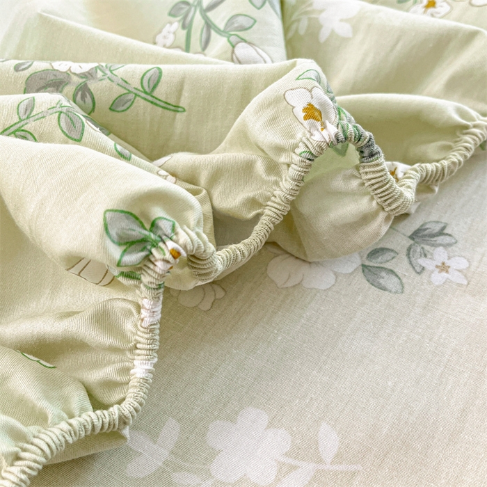 91家纺网 家纺一手货源 找家纺 宝士康家纺 2025新款10A抗菌全棉印花床笠 茶艺