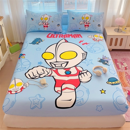 91家纺网 家纺一手货源 找家纺 （总）名兮2025新款全棉纯棉大版经典奥特曼床笠【含防伪标】