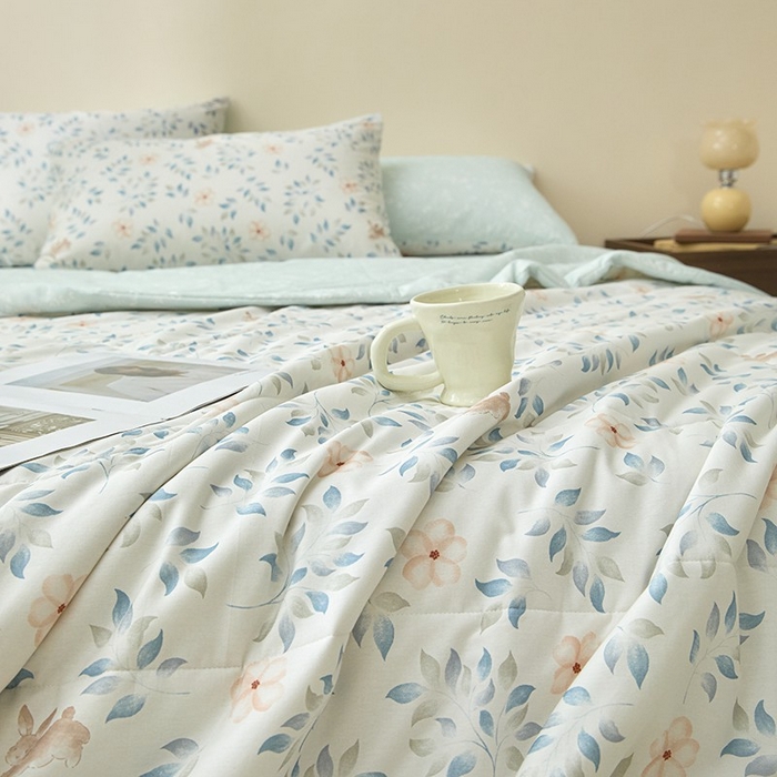 91家纺网 家纺一手货源 找家纺 宝士康家纺 2025新款10A抗菌全棉夏被四件套（床单款） 沁心田园