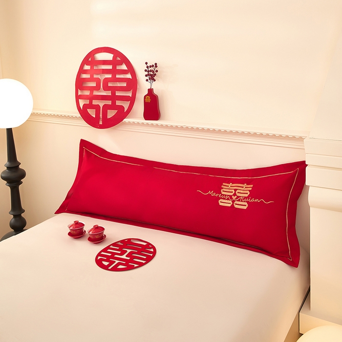 91家纺网 家纺一手货源 找家纺 三盛源 2025新款不起球高支高密不掉色长枕套 长枕套-比翼双飞