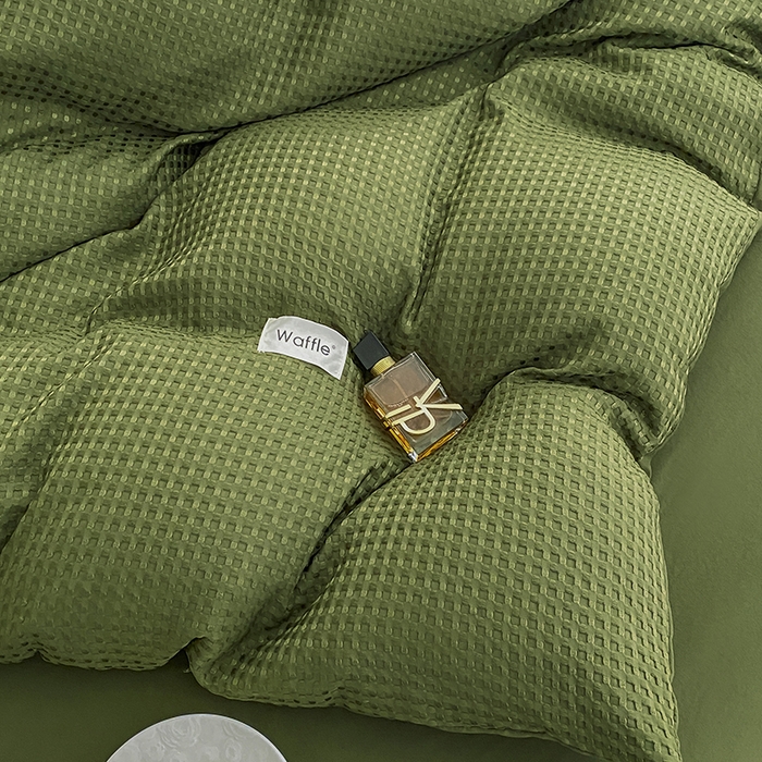 91家纺网 家纺一手货源 找家纺 （总）仟网汇 2025新款华夫格森语系列四件套北欧简约风