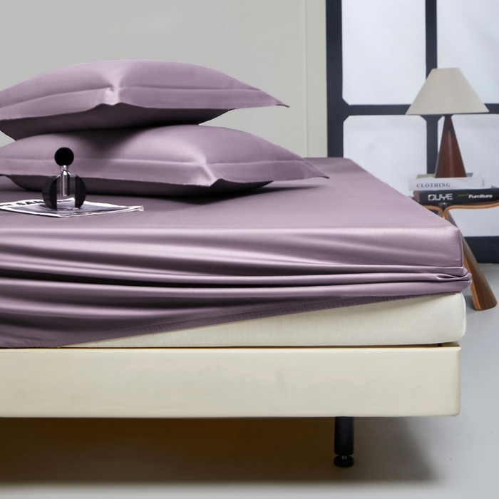 91家纺网 家纺一手货源 找家纺 秀色家纺 2024新品 A类100支双股长绒棉单品床笠 梦易-香芋紫