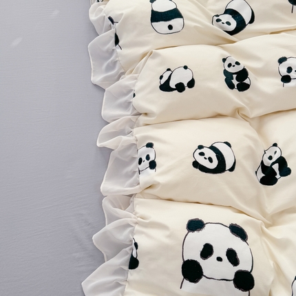 91家纺网 家纺一手货源 找家纺 （总）苏拉家居 2025新款雪纺花边云感提花针织双层纱四件套