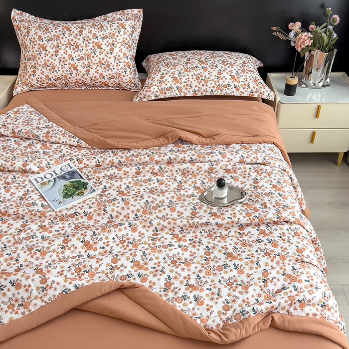 91家纺网 家纺一手货源 找家纺 宝士康家纺 2025新款10A抗菌双层纱印花夏被 小雏菊