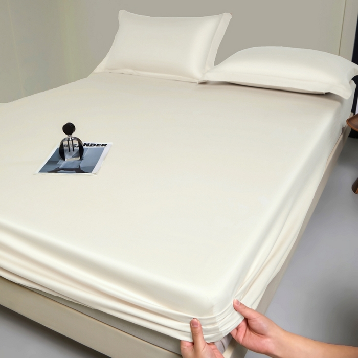 91家纺网 家纺一手货源 找家纺 秀色家纺 2024新品 A类100支双股长绒棉单品床笠 梦易-皓月白